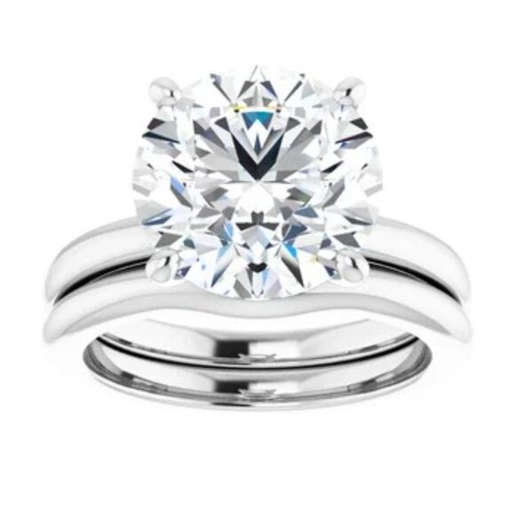 1 Carat Certified Round Lab Grown Diamond Engagement Ring - Picture 1 of 3